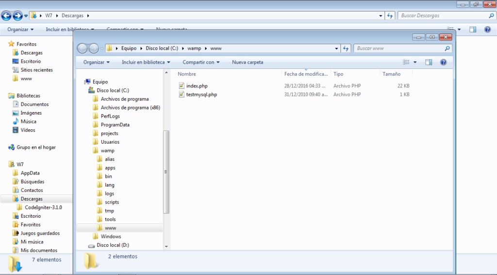 Ubicar carpeta www 2 - Configurar WAMP