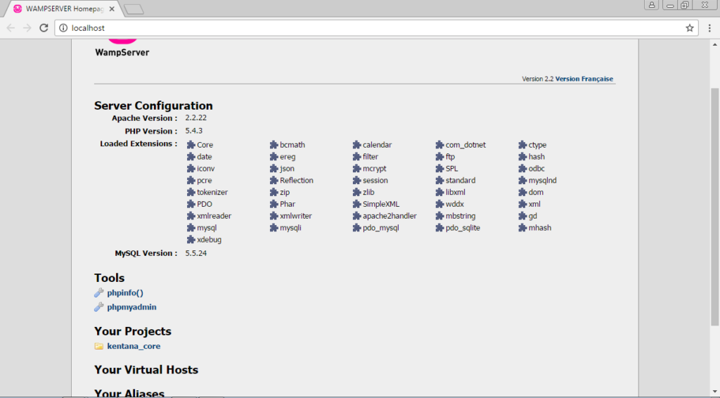 Ubica proyecto localhost - Configurar WAMP